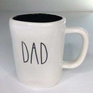 New Rae Dunn DAD Fathers Day Glossy White Coffee Mug Cup Birthday Gift